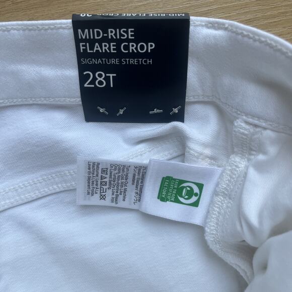 NWT Madewell Mid Rise Flare Crop Jeans Women's Size 28T White Denim - Picture 8 of 11